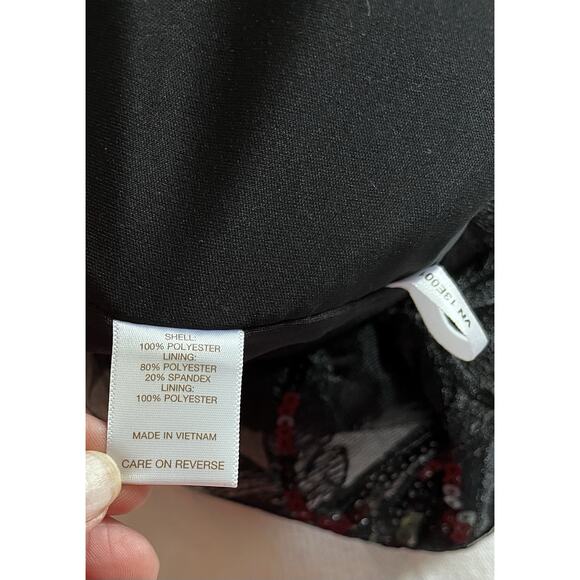 Eva Mendes Black Tule Dress Sparkling Embroided Size 2 Party Night Out Wedding - Picture 5 of 6